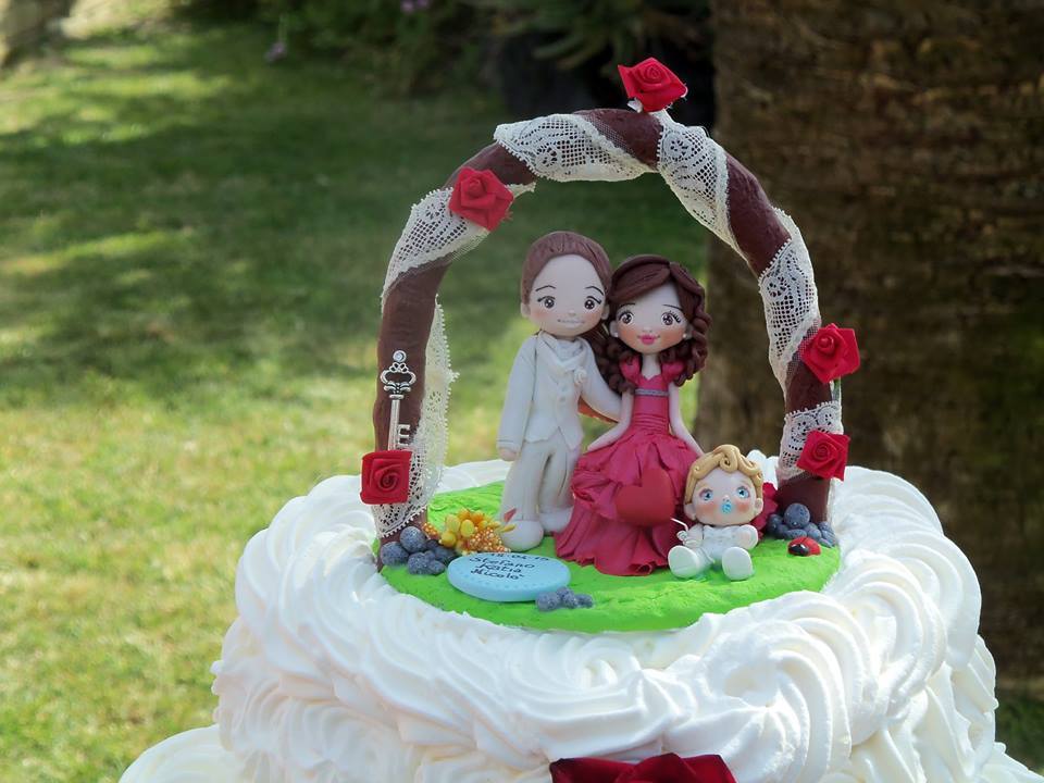 Cake topper matrimonio famiglia