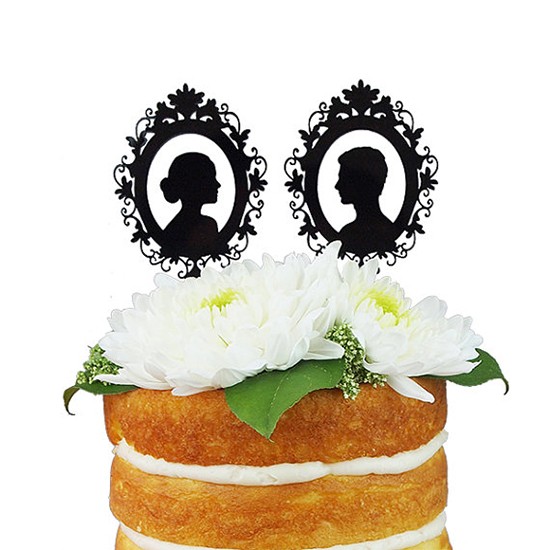 Cake topper matrimonio silhouette